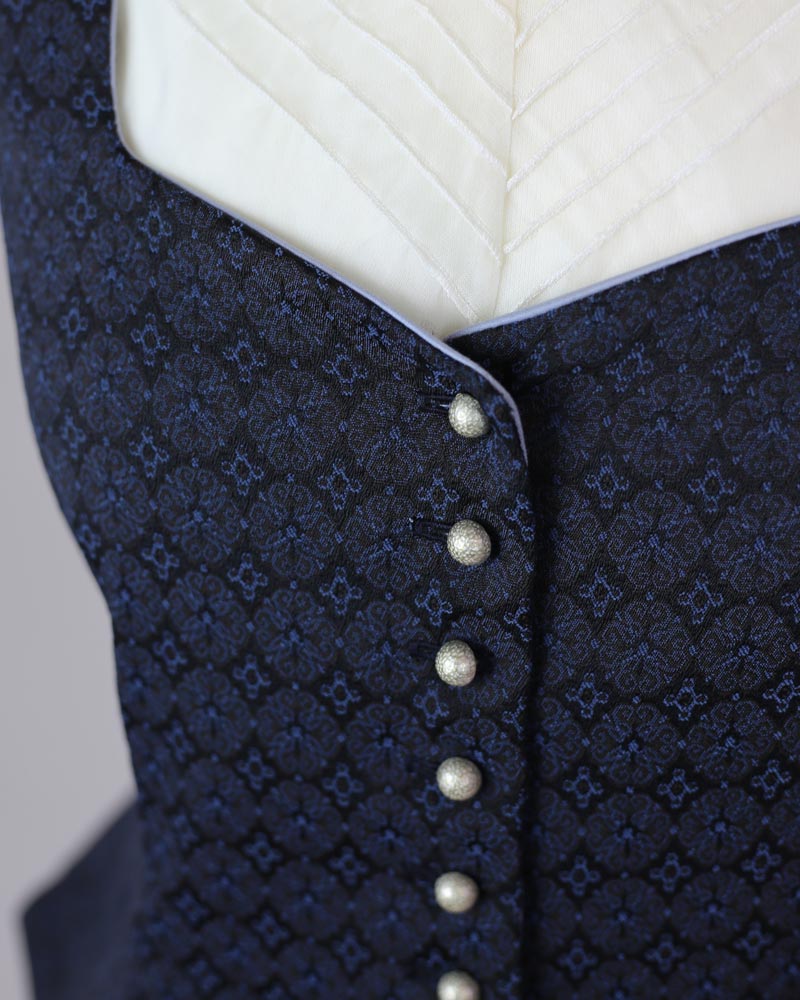 Stretch Trachtenmieder mit Schößerl, dunkelblau_01