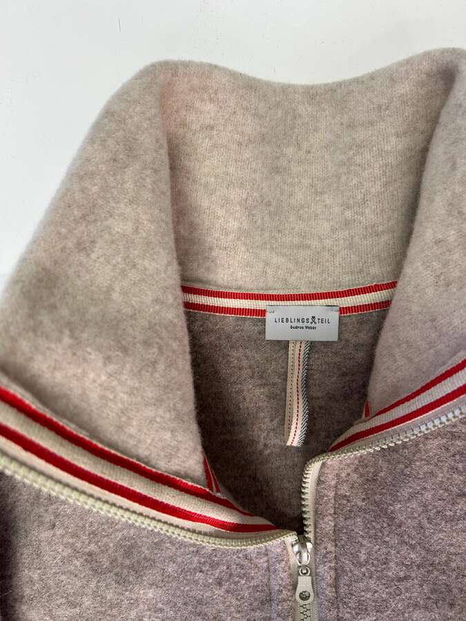 Blouson aus Wollwalk in beige_03