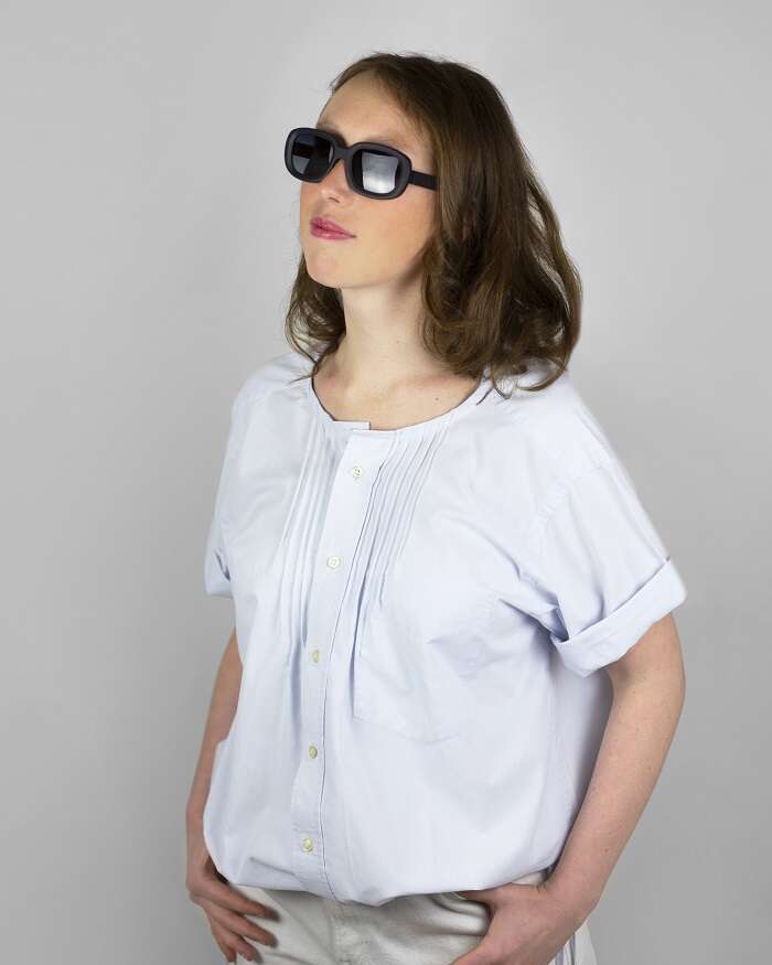 Bluse Biesen hellblau Baumwolle circular