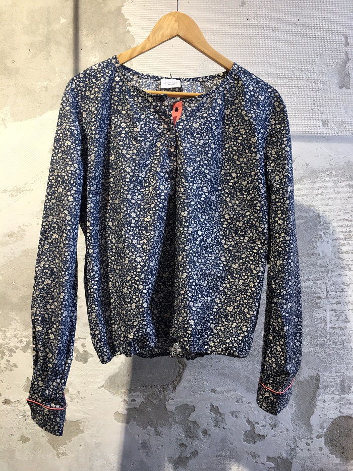 Bluse Rundhals Baumwolle Millefleur