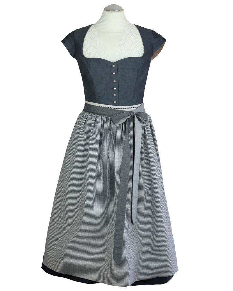 Dirndl mit Schürze, Baumwolle, anthrazit, Flügelarm_03