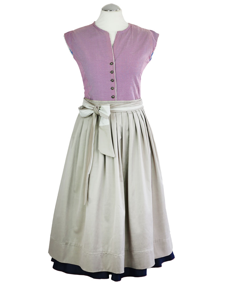 Dirndl mit Schürze, Baumwolle gestreift, Tencel_03