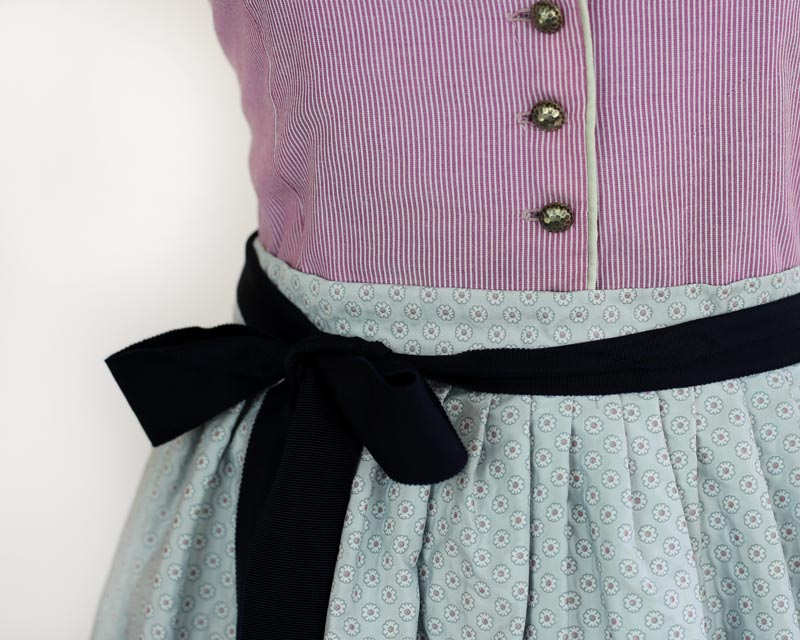 Seiden Dirndschürze zum Wenden mit Bändern, Punkte_01