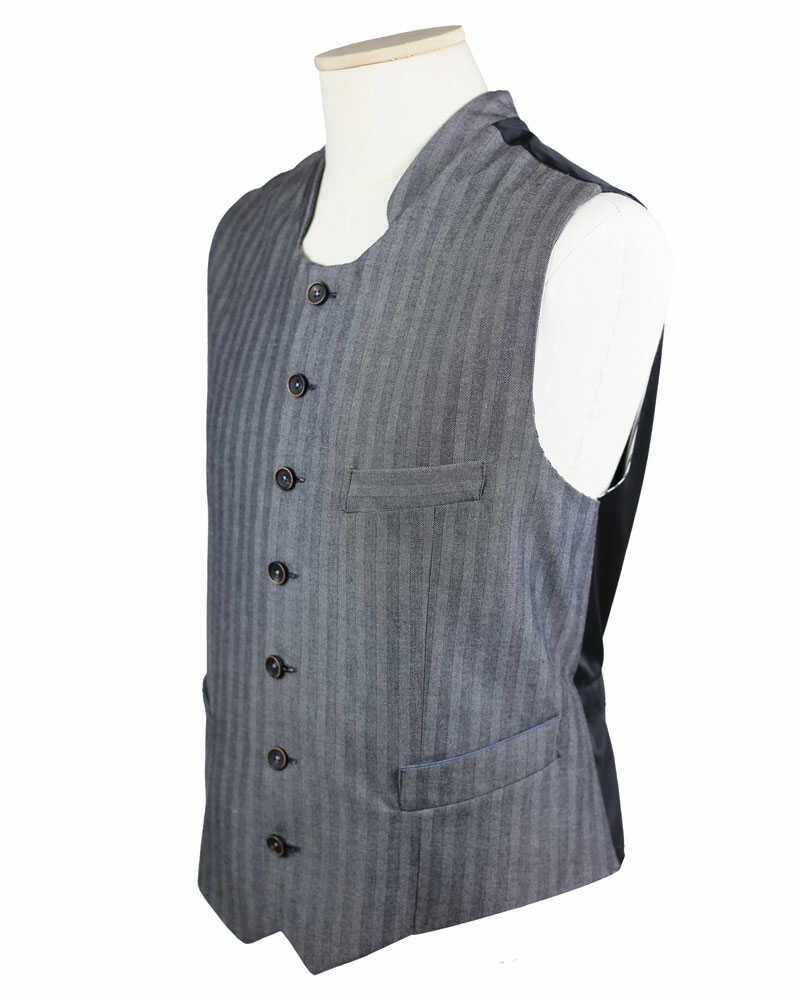 Herrenweste, Fischgrät geknöpft und hochgeschlossen_02