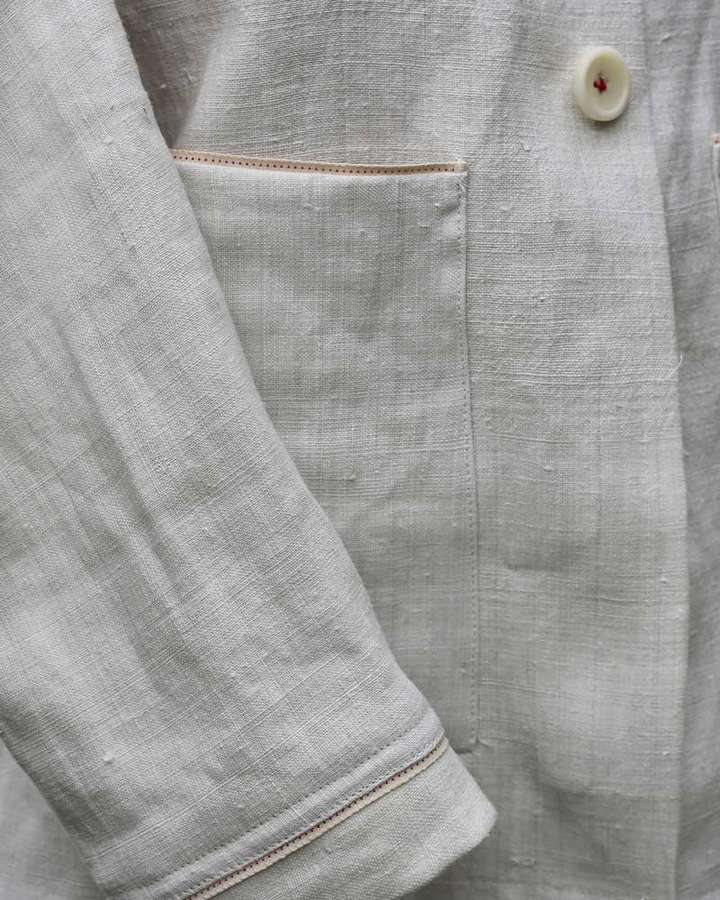 Jacke Leinen handgewebt, naturweiß_01