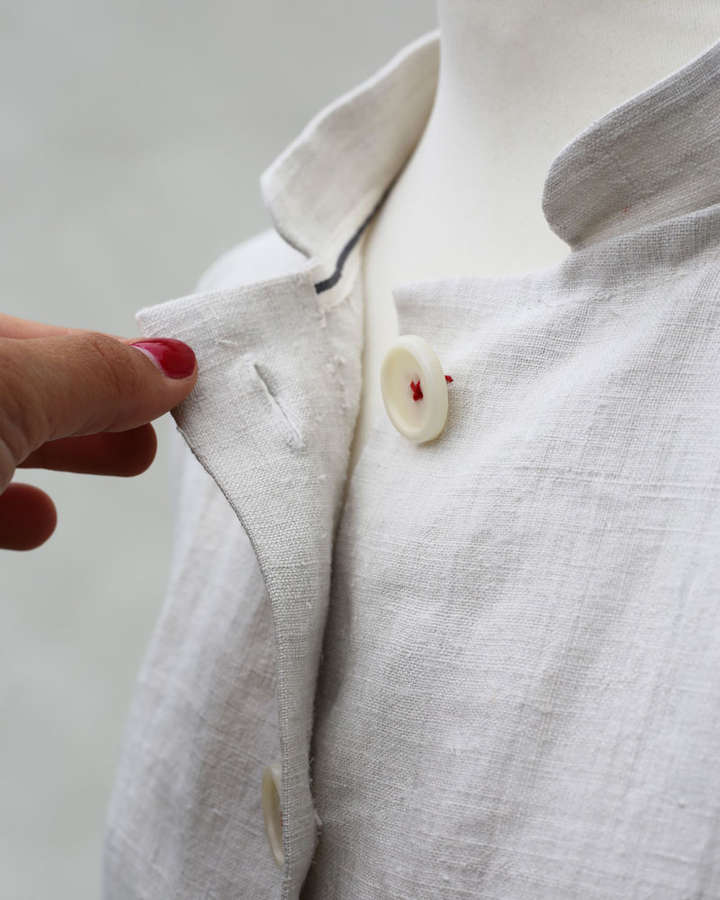 Jacke Leinen handgewebt, naturweiß_03