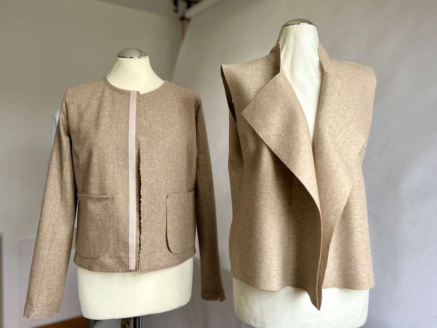 Feine Lodenacke kastig in camel_03