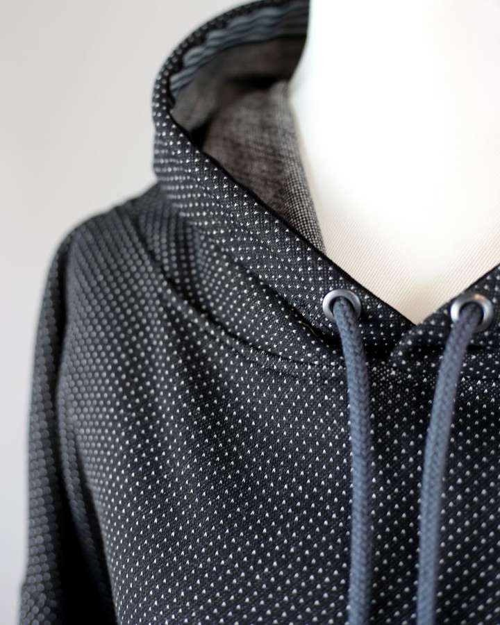 Kapuzenshirt Oversize Baumwolle schwarz/weiß_03