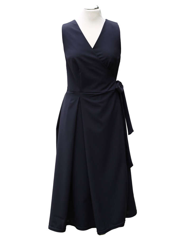 Wickelkleid aus Virginwool in dunkelblau_02