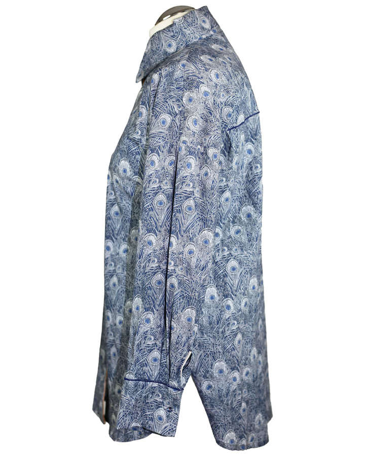 Oversize Bluse aus Baumwolle mit Federprint_01