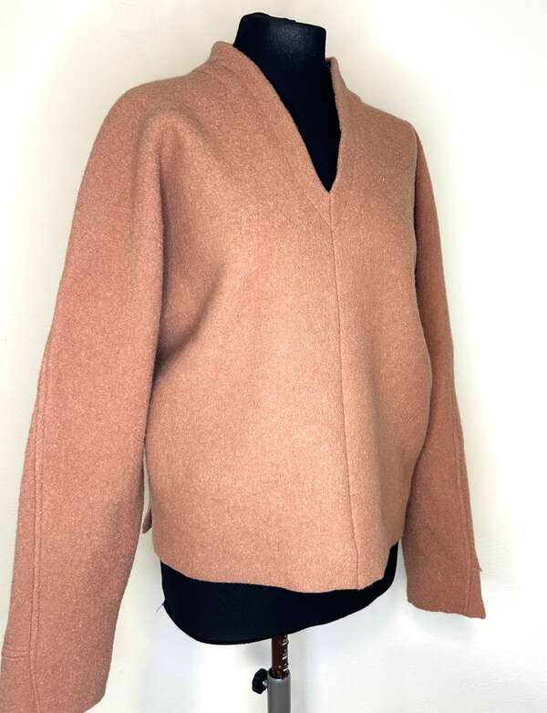 Walkpulli V-Ausschnitt Rosenholz