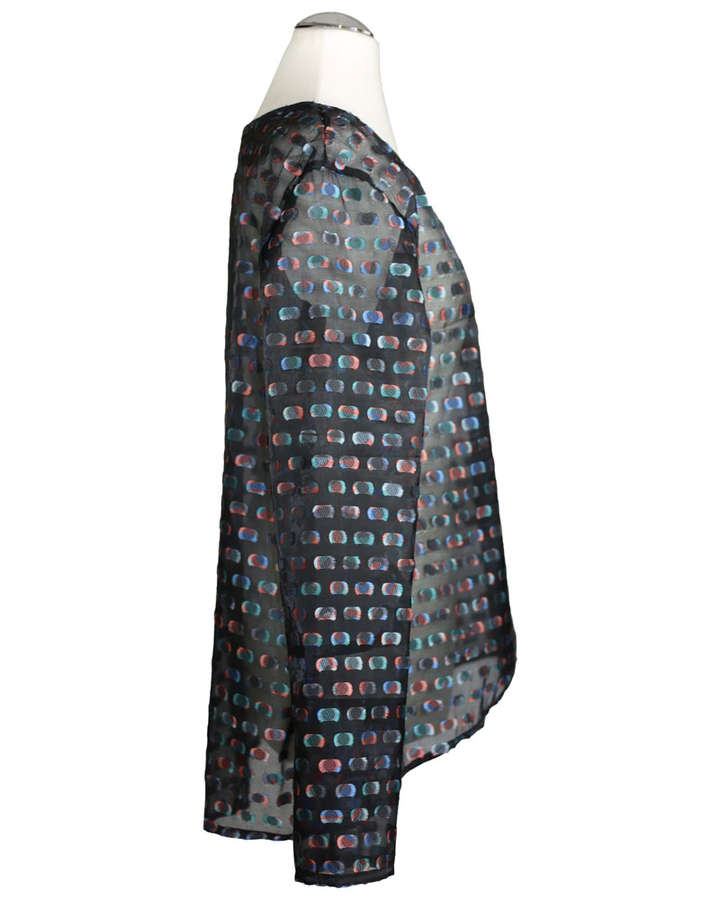 Seidenbluse transparent schwarz dots_01