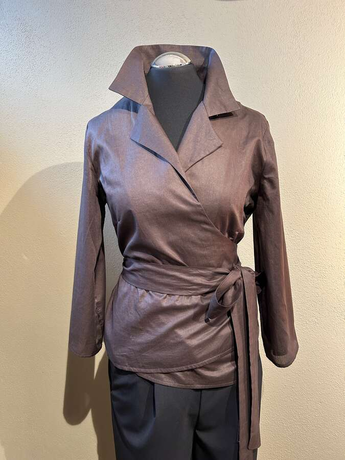 Wickelbluse dunkelbraun