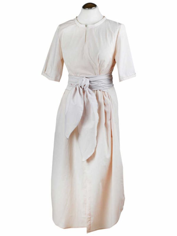 Wickelkleid in Baumwolle, Halbarm in rose