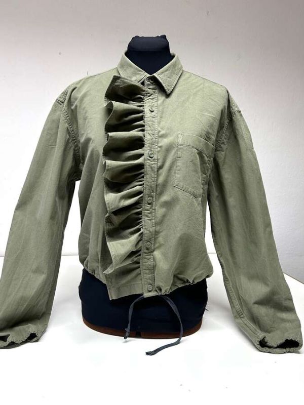 Baumwollbluse mit Rüschen