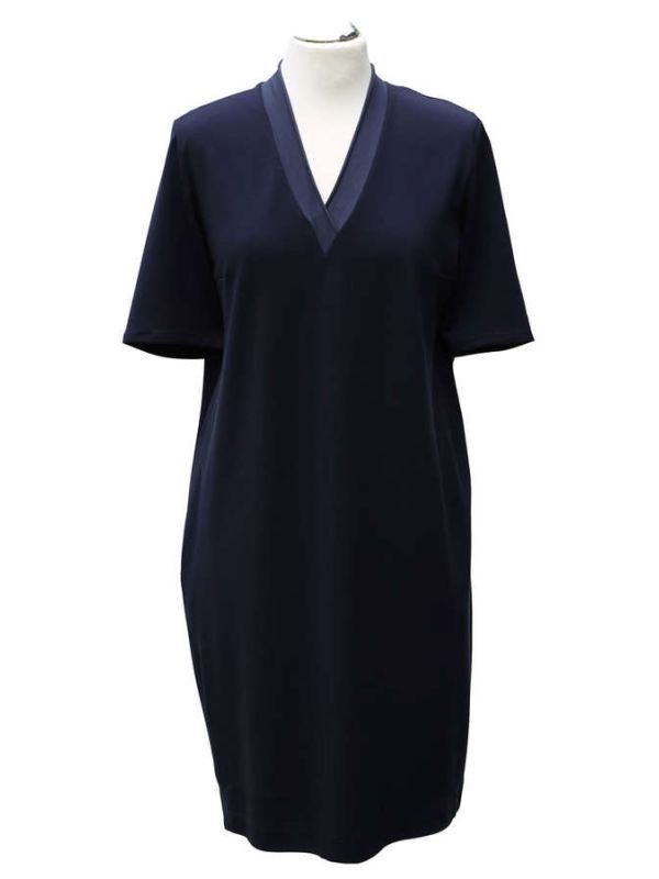 Sweatkleid in Jersey Punto di Roma in navy