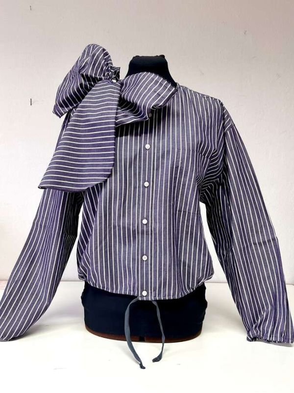 Baumwollbluse mit Schleife