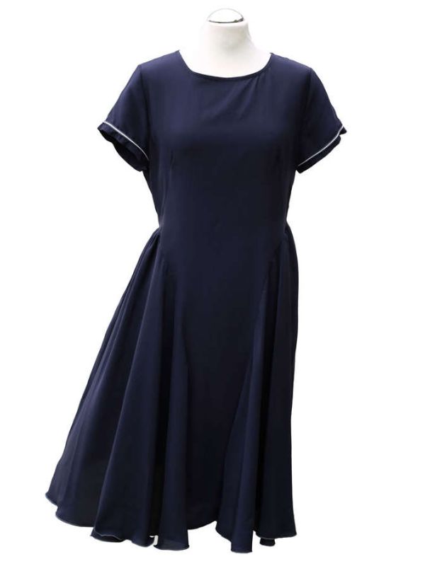 Seidenkleid navy