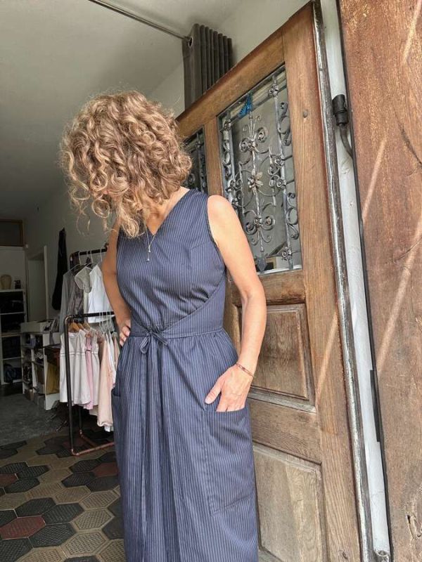 Kleid aus Baumwolle, Nadelstreifen