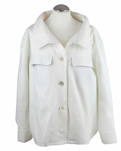 Jackenhemd Baumwolle, Canvas in weiß