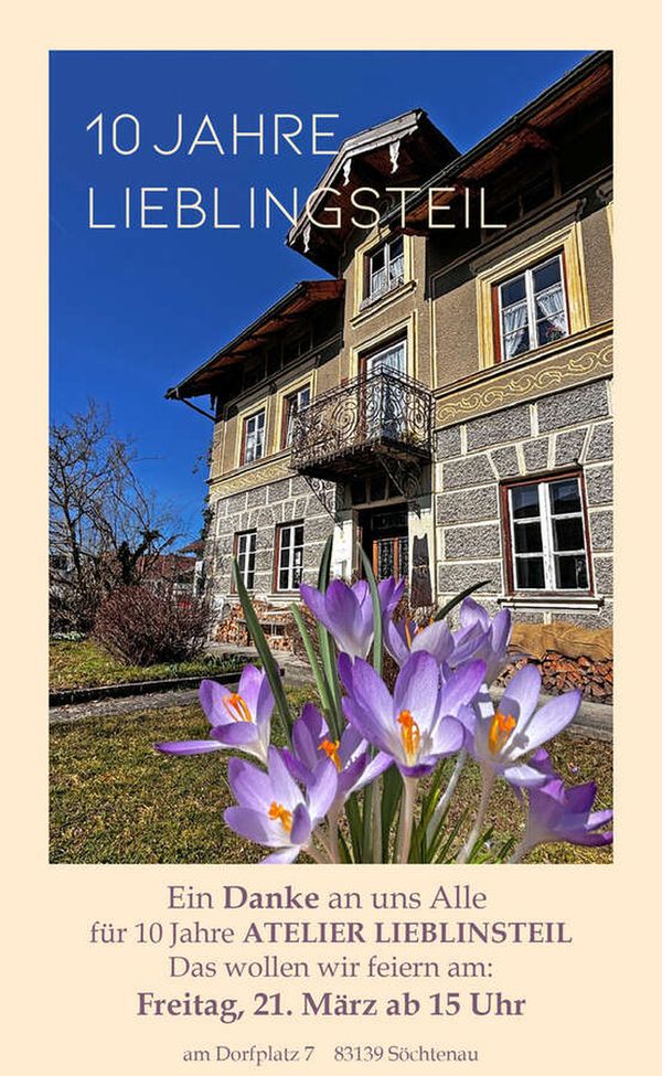 ♥Einladung zu 10 Jahre Lieblingsteil im Atelier♥