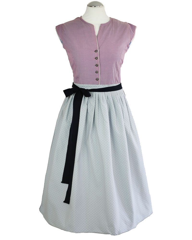 Dirndl mit Schürze, Baumwolle gestreift, Tencel_02