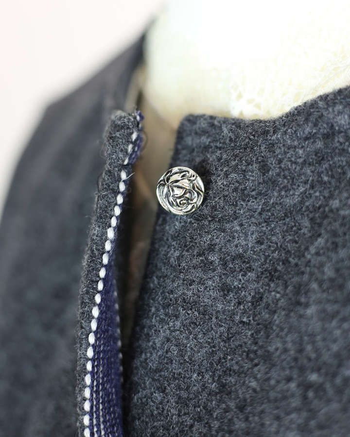 Walkjacke aus reiner Wolle mit Taschen und Schößchen, dunkelgraumélange_01
