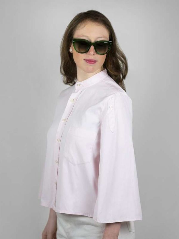 Bluse A-Linie Baumwolle circular rosa