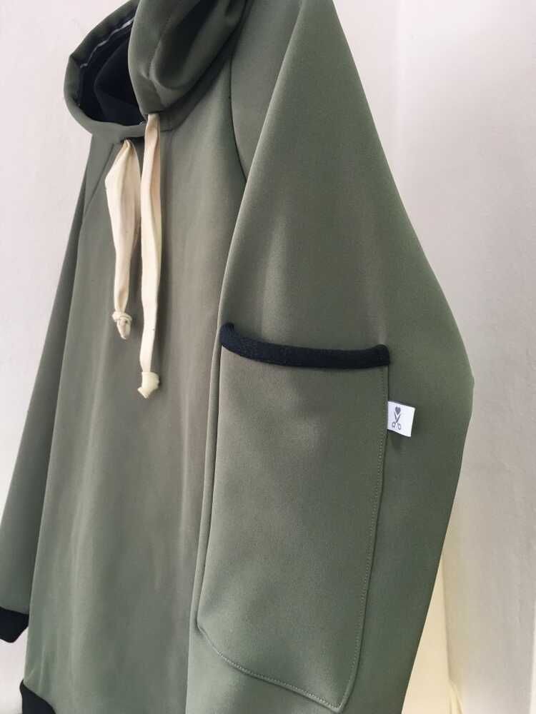 Softshellhoodie gefüttert mit Kapuze in khaki_02