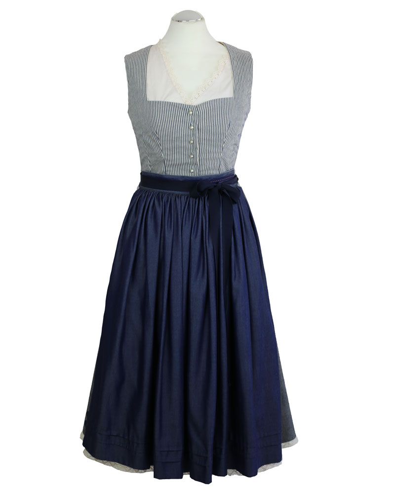 Dirndl mit Schürze, Baumwollstretch, gestreift_01