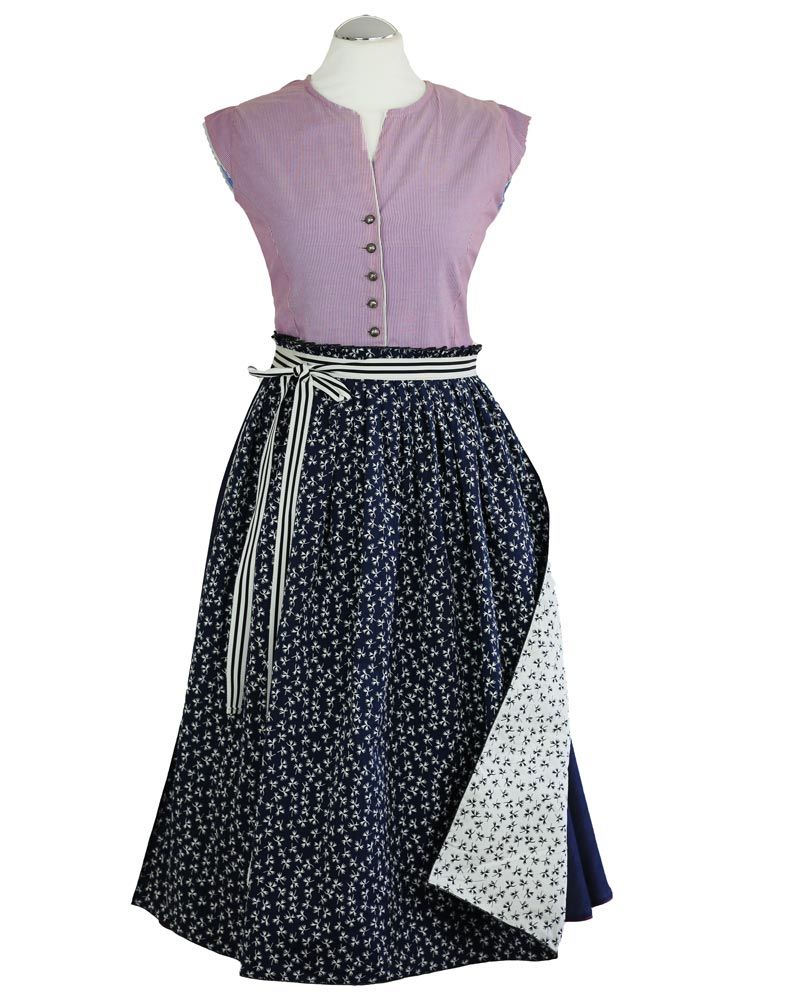 Dirndl mit Schürze, Baumwolle gestreift, Tencel