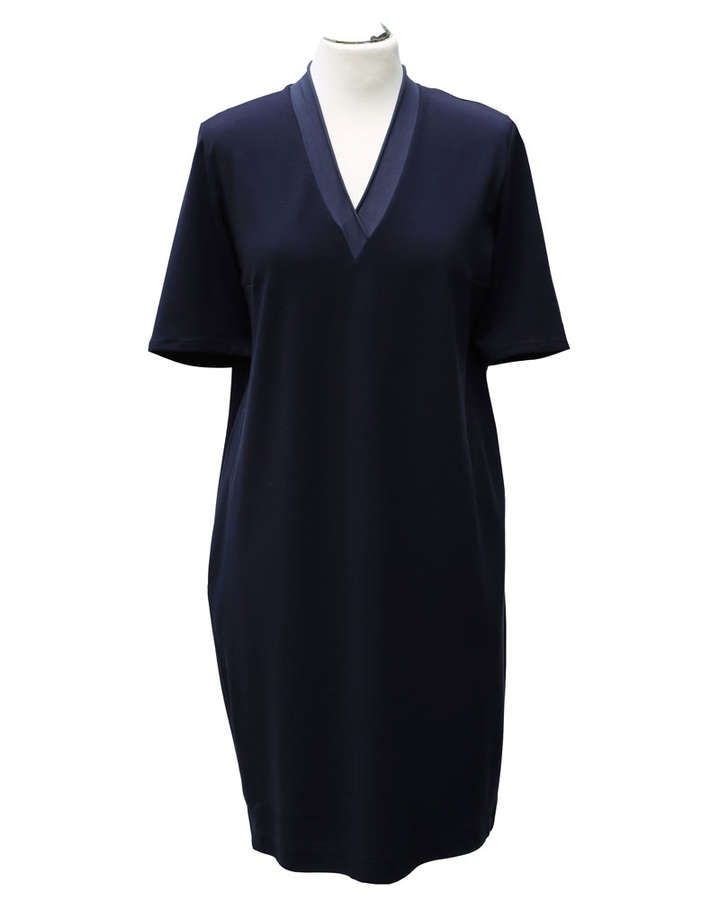 Sweatkleid in Jersey Punto di Roma in navy