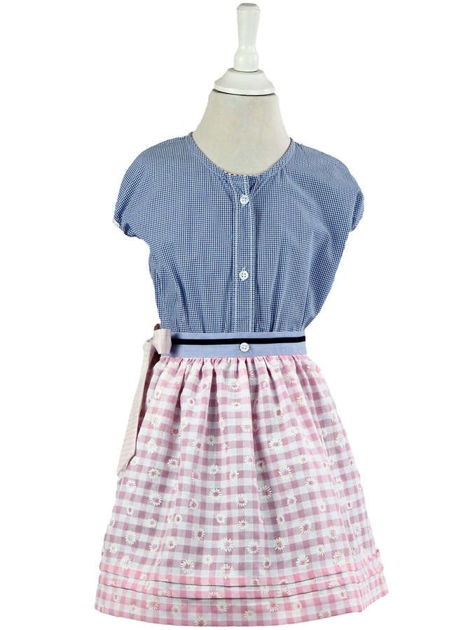 Kinder Baumwoll - Dirndl Vichykaro, mittelblau