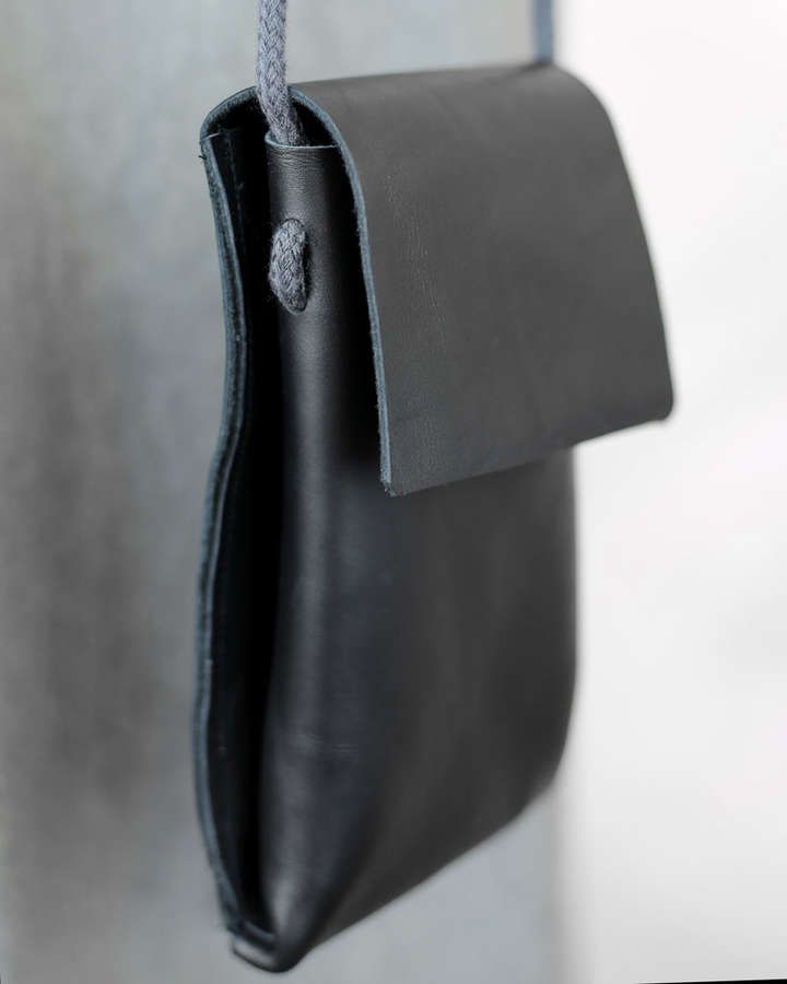 Handytasche für´s Dirndl / Leder, schwarz