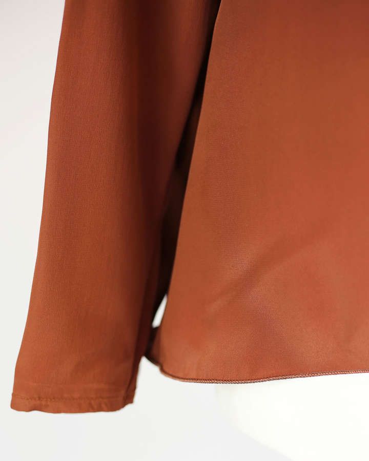 Blusenshirt aus Seide//Crepe, langarm in der Farbe haselnuss_03