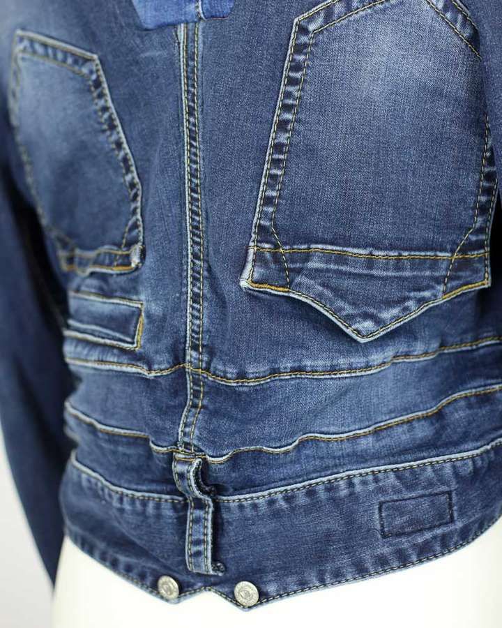 Jacke aus Jeanshose / Baumwolle, blau, upcycling_02