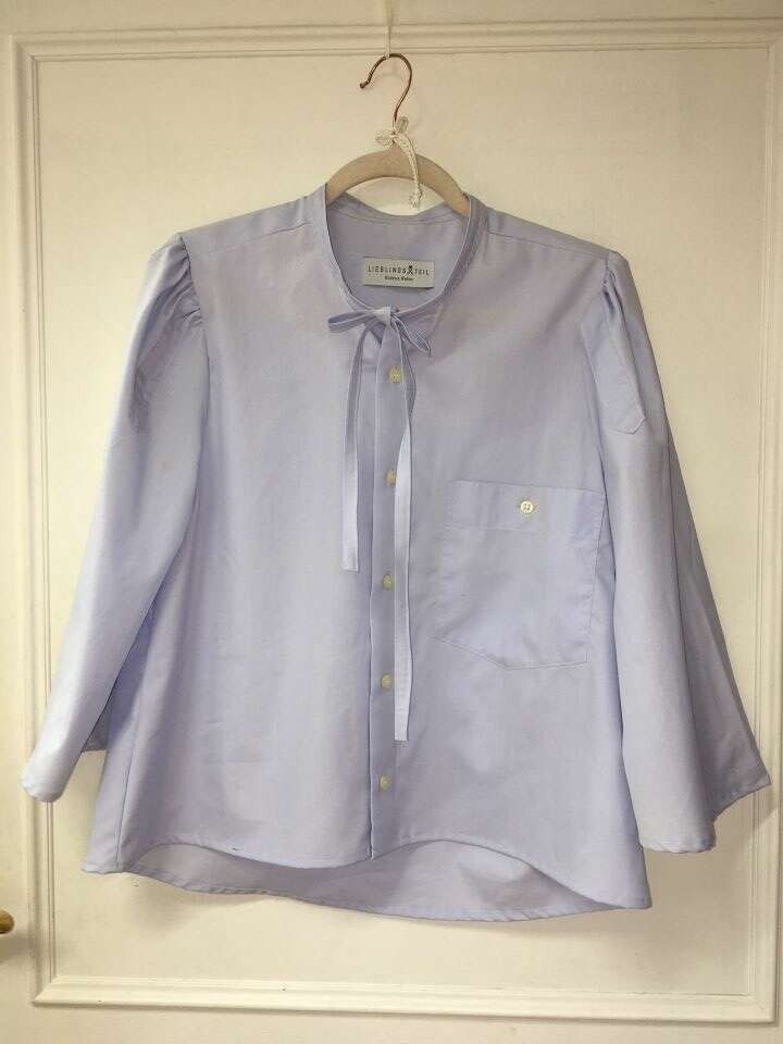 Bluse A-Linie Baumwolle circular hellblau_02