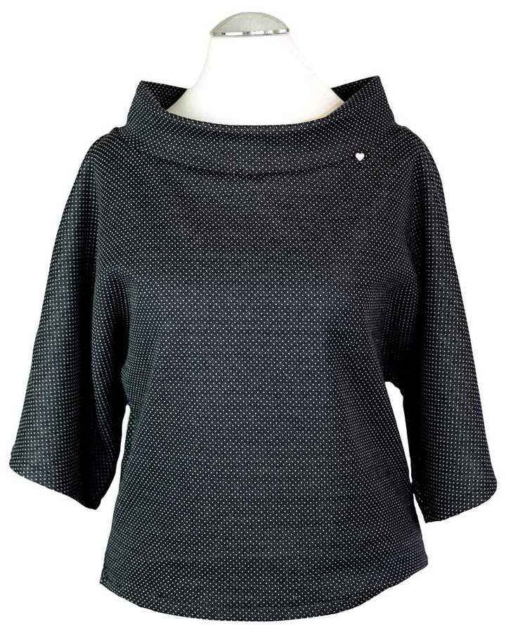 Pulli Kelchkragen Baumwolle schwarz/weiß_04