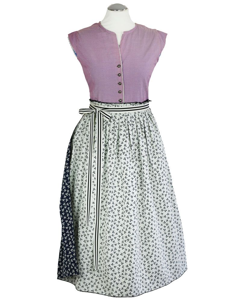 Dirndl mit Schürze, Baumwolle gestreift, Tencel_01
