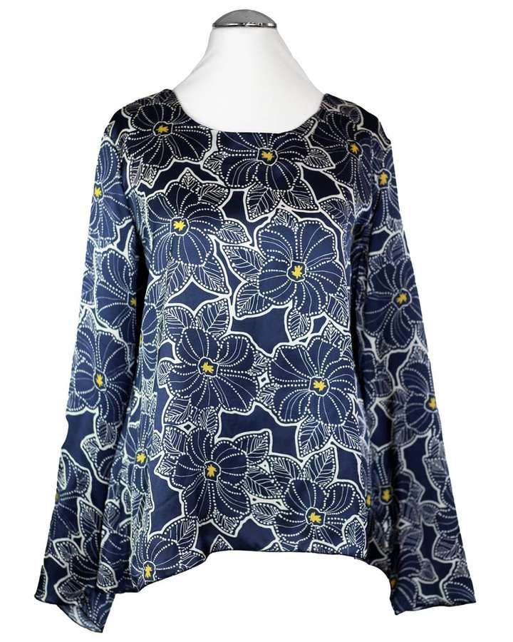 Blusenshirt aus Viskose mit Blumenprint