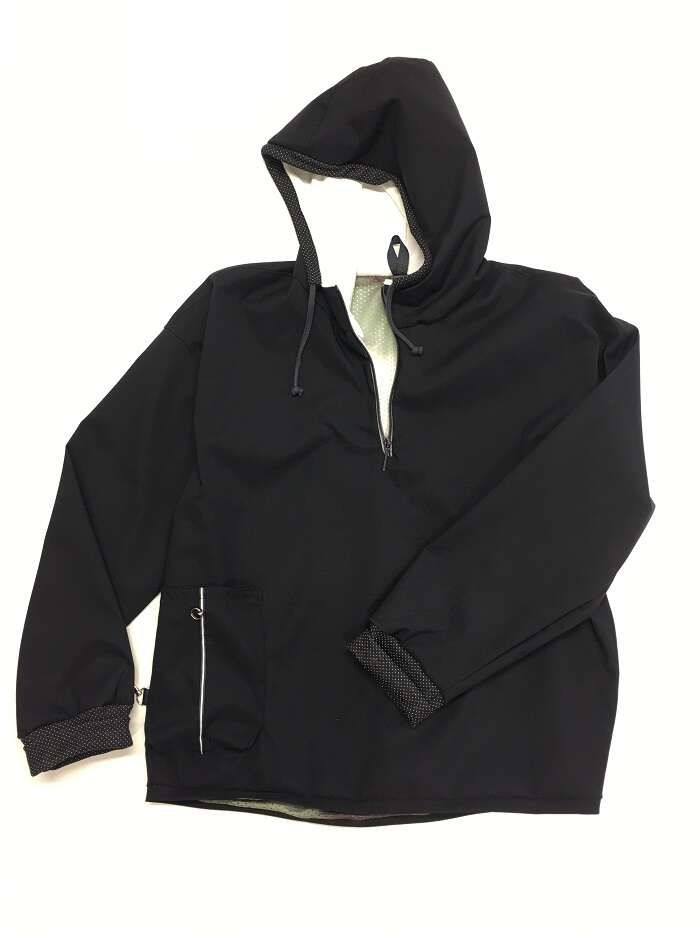 Windstopper Schlupfjacke schwarz mit Kapuze_01