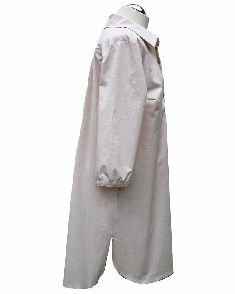 Hemdblusenkleid uni rosa in Poplin_01