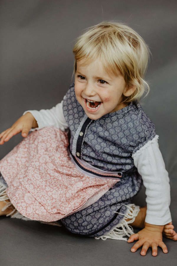 Kinder Baumwoll - Dirndl mit Schürze, Jaquard_02