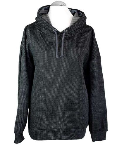 Kapuzenshirt oversize Baumwolle schwarz/weiß