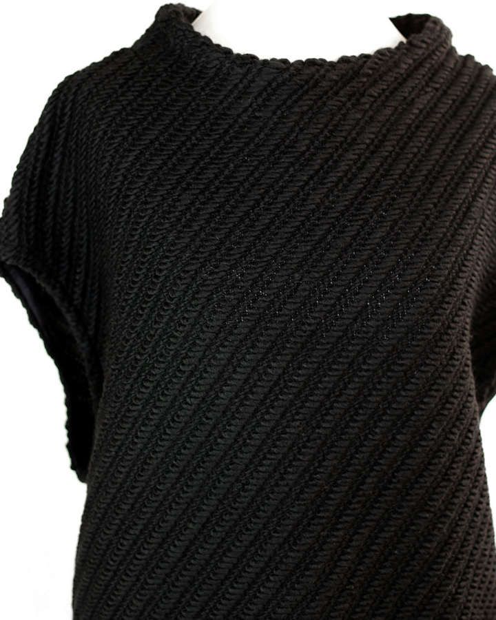 Pullunder Strick Wolle schwarz_01