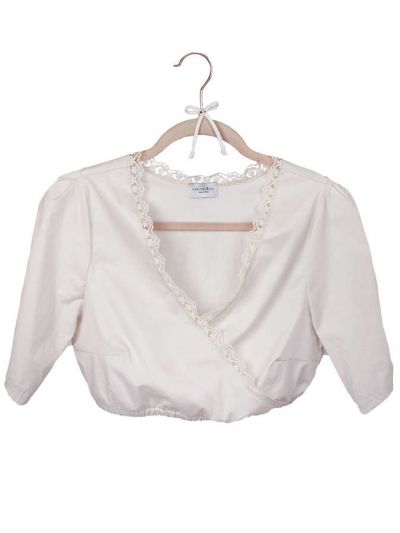 Elastische Halbarm Dirndlbluse, matt mit leichtem Schimmer, rosé