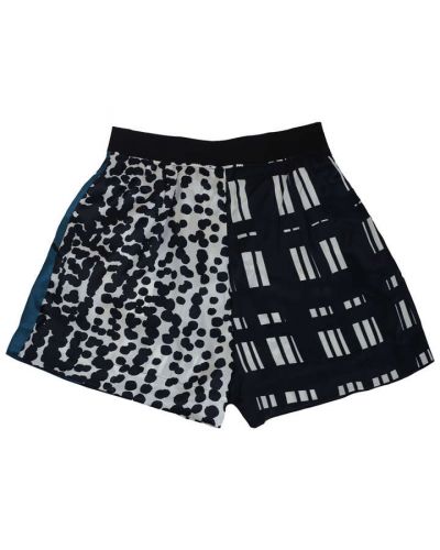 Short aus Seide,grafisch bedruckt mit Taschen und Gummibund