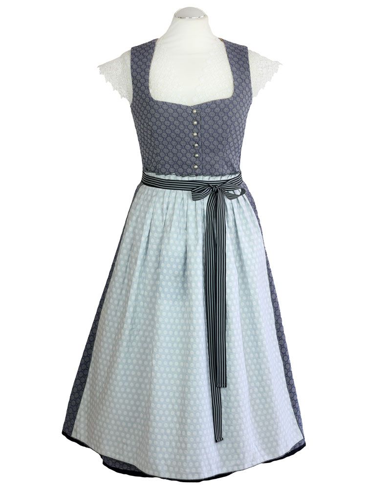 Dirndl mit Schürze, Baumwolle / Jaquard